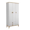 Ver imagem 3 de Guarda-Roupa Infantil 3 Portas e 2 Gavetas Jujuba Branco/Nature
