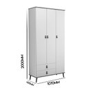 Ver imagem 4 de Guarda-Roupa Infantil 3 Portas e 2 Gavetas Jujuba Branco/Nature