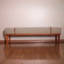 Ver imagem 5 de Recamier Estofado Base Madeira Maciça Eucalipto Vintage 150cm