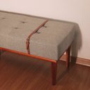 Ver imagem 4 de Recamier Estofado Base Madeira Maciça Eucalipto Vintage 150cm