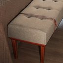 Ver imagem 2 de Recamier Estofado Base Madeira Maciça Eucalipto Vintage 150cm