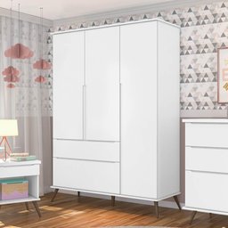 Guarda Roupa Infantil Melinda com 3 Portas - Branco - 1