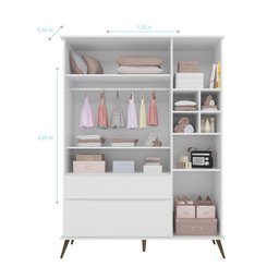 Guarda Roupa Infantil Melinda com 3 Portas - Branco - 4
