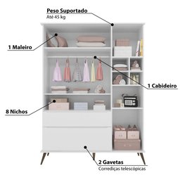 Guarda Roupa Infantil Melinda com 3 Portas - Branco - 3