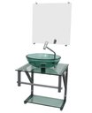 Ver imagem 1 de GABINETE DE VIDRO VERDE 40CM AC COM CUBA REDONDA