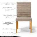 Ver imagem 3 de Kit 3 Cadeiras de Sala de Jantar Estofadas Veiga Madeira Maciça Linho Bege Escuro G78 - Gran Belo Ca