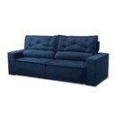 Ver imagem 5 de Sofá Retrátil e Reclinável 3 lugares com Molas 1,80m Laura Suede Azul Madelina