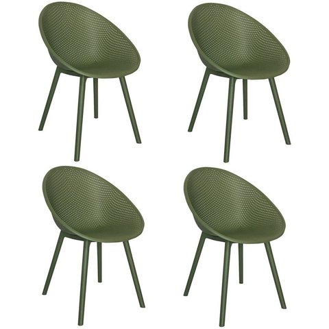 Kit com 4 Cadeiras para Jardim e Área Externa Drops