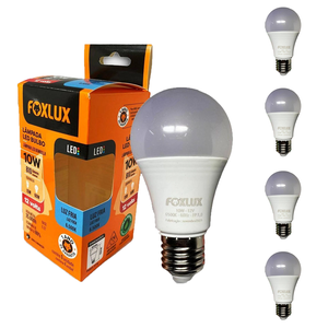 Kit 5 Lâmpada Led Bulbo A60 10w 12v 6500k Foxlux