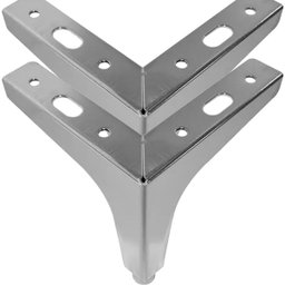 Kit C/ 4 Pés de Canto para Sofá e Móveis Cromado de Aço 10cm - 9