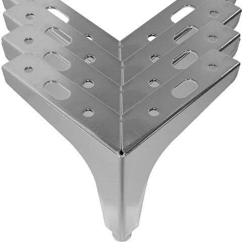Kit C/ 4 Pés de Canto para Sofá e Móveis Cromado de Aço 10cm