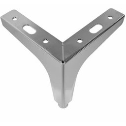 Kit C/ 4 Pés de Canto para Sofá e Móveis Cromado de Aço 10cm - 14