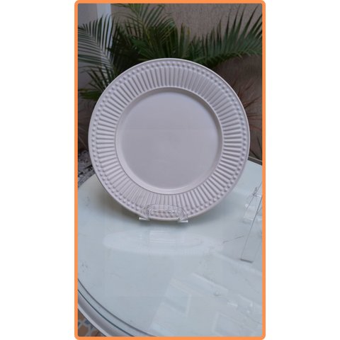 Jogo de 6 Pratos Rasos Roma Branco 27cm - Porto Brasil