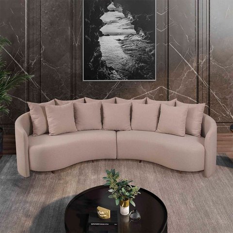 Sofa 4 Lugares Organico Amendoa 288cm Bege Cru