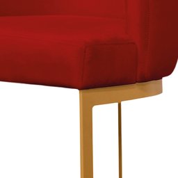 Banco Banqueta Decorativa Emília Suede Vermelho para Cozinha Base Dourada - Star Confort Banco Banqu - 5