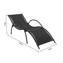 Ver imagem 4 de Espreguiçadeira Bertioga Base em Ferro e Externa Fibra Sintética Preto