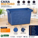 Ver imagem 2 de Caixa Multiuso Organizadora Retangular 21L em Polipropileno com Abertura Lateral Azul Dello
