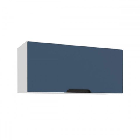 Armário Aéreo Cozinha 80 Cm Meena 1 Porta Branco/azul - Politorno