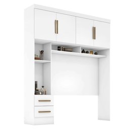 Quarto Modulado Casal 100% MDF 4 Peças 5 Portas 4 Gavetas com Maleiro e Espelhos Smart Plus Yescasa Branco - 4 Quarto Modulado Casal 100% MDF 4 Peças 5 Portas 4 Gavetas com Maleiro e Espelhos Smart Plus Yescasa Branco - 4