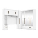 Ver imagem 3 de Quarto Modulado Casal 100% MDF 4 Peças 5 Portas 4 Gavetas com Maleiro e Espelhos Smart Plus Yescasa Branco