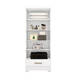 Quarto Modulado Casal 100% MDF 4 Peças 5 Portas 4 Gavetas com Maleiro e Espelhos Smart Plus Yescasa Branco - 17 Quarto Modulado Casal 100% MDF 4 Peças 5 Portas 4 Gavetas com Maleiro e Espelhos Smart Plus Yescasa Branco - 17