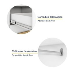 Quarto Modulado Casal 100% MDF 4 Peças 5 Portas 4 Gavetas com Maleiro e Espelhos Smart Plus Yescasa Branco - 19 Quarto Modulado Casal 100% MDF 4 Peças 5 Portas 4 Gavetas com Maleiro e Espelhos Smart Plus Yescasa Branco - 19