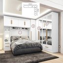 Ver imagem 2 de Quarto Modulado Casal 100% MDF 4 Peças 5 Portas 4 Gavetas com Maleiro e Espelhos Smart Plus Yescasa Branco