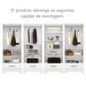 Quarto Modulado Casal 100% MDF 4 Peças 5 Portas 4 Gavetas com Maleiro e Espelhos Smart Plus Espresso Móveis - 18