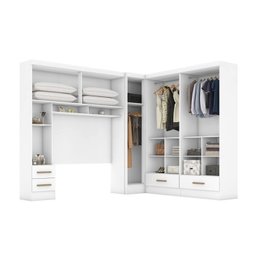 Quarto Modulado Casal Completo 4 Peças 5 Portas 4 Gavetas com Maleiro e Espelhos Smart Plus - 8