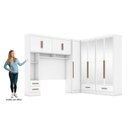 Ver imagem 7 de Quarto Modulado Casal 100% MDF 4 Peças 5 Portas 4 Gavetas com Maleiro e Espelhos Smart Plus Yescasa Branco