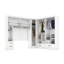 Ver mais imagens de Quarto Modulado Casal 100% MDF 4 Peças 5 Portas 4 Gavetas com Maleiro e Espelhos Smart Plus Yescasa Branco