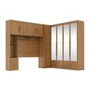 Ver imagem 4 de Quarto Modulado Casal 100% MDF 4 Peças 5 Portas 4 Gavetas com Maleiro e Espelhos Smart Plus Yescasa Bege/Cinamomo