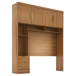 Quarto Modulado Casal 100% MDF 4 Peças 5 Portas 4 Gavetas com Maleiro e Espelhos Smart Plus Yescasa Bege/Cinamomo - 5 Quarto Modulado Casal 100% MDF 4 Peças 5 Portas 4 Gavetas com Maleiro e Espelhos Smart Plus Yescasa Bege/Cinamomo - 5