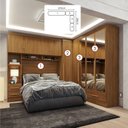 Ver imagem 2 de Quarto Modulado Casal 100% MDF 4 Peças 5 Portas 4 Gavetas com Maleiro e Espelhos Smart Plus Yescasa Bege/Cinamomo