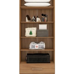 Quarto Modulado Casal 100% MDF 4 Peças 5 Portas 4 Gavetas com Maleiro e Espelhos Smart Plus Yescasa Bege/Cinamomo - 11 Quarto Modulado Casal 100% MDF 4 Peças 5 Portas 4 Gavetas com Maleiro e Espelhos Smart Plus Yescasa Bege/Cinamomo - 11