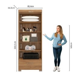 Quarto Modulado Casal 100% MDF 4 Peças 5 Portas 4 Gavetas com Maleiro e Espelhos Smart Plus Yescasa Bege/Cinamomo - 16 Quarto Modulado Casal 100% MDF 4 Peças 5 Portas 4 Gavetas com Maleiro e Espelhos Smart Plus Yescasa Bege/Cinamomo - 16
