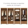 Quarto Modulado Casal Completo 4 Peças 5 Portas 4 Gavetas com Maleiro e Espelhos Smart Plus - 17