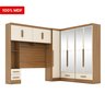 Quarto Modulado Casal 100% MDF 4 Peças 5 Portas 4 Gavetas com Maleiro e Espelhos Smart Plus Espresso Móveis - 20