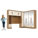 Ver imagem 5 de Quarto Modulado Casal 100% MDF 4 Peças 5 Portas 4 Gavetas com Maleiro e Espelhos Smart Plus Yescasa Bege/Cinamomo Off/White