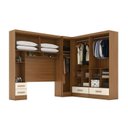 Ver mais imagens de Quarto Modulado Casal 100% MDF 4 Peças 5 Portas 4 Gavetas com Maleiro e Espelhos Smart Plus Espresso Móveis