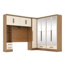 Ver imagem 2 de Quarto Modulado Casal 100% MDF 4 Peças 5 Portas 4 Gavetas com Maleiro e Espelhos Smart Plus Yescasa Bege/Cinamomo Off/White