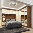 Ver imagem 1 de Quarto Modulado Casal 100% MDF 4 Peças 5 Portas 4 Gavetas com Maleiro e Espelhos Smart Plus Yescasa Bege/Cinamomo Off/White