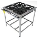 Ver imagem 1 de Fogão Industrial Inox Gastromaq 4 Bocas Encosto Mista Fgi304em