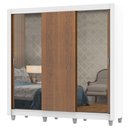 Ver imagem 2 de Guarda-Roupa Casal Madesa Lyon Plus 3 Portas de Correr com Espelhos 4 Gavetas com Pés Branco/Rustic