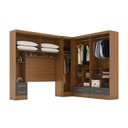 Ver mais imagens de Quarto Modulado Casal 100% MDF 4 Peças 5 Portas 4 Gavetas com Maleiro e Espelhos Smart Plus Yescasa Bege/Cinamomo/Chumbo