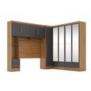 Ver imagem 2 de Quarto Modulado Casal 100% MDF 4 Peças 5 Portas 4 Gavetas com Maleiro e Espelhos Smart Plus Yescasa Bege/Cinamomo/Chumbo