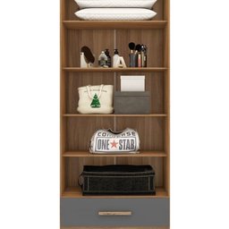 Quarto Modulado Casal Completo 4 Peças 5 Portas 4 Gavetas com Maleiro e Espelhos Smart Plus - 11