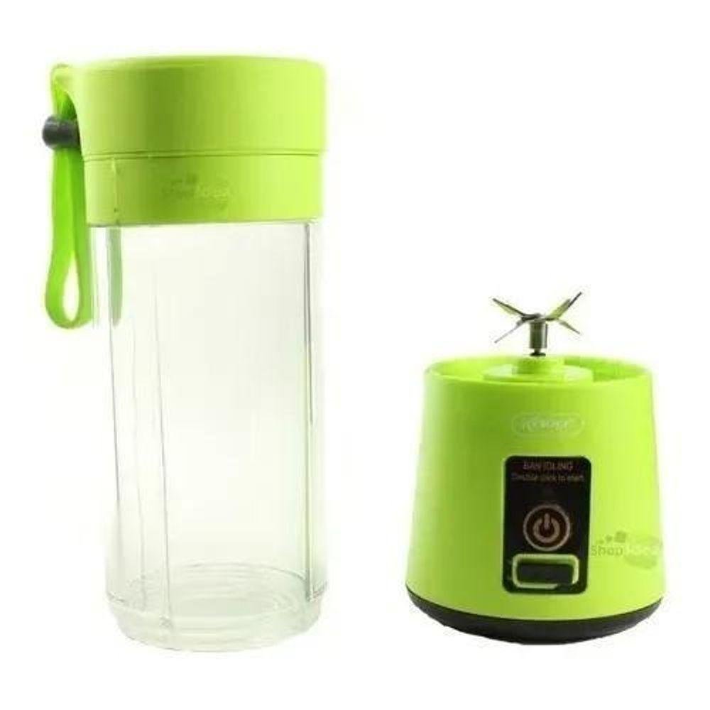Mini Liquidificador Portatil Usb 6 Lâminas 380Ml Verde - 1