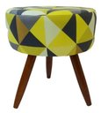 Ver imagem 1 de Puff Decorativo Banqueta Dóris Redondo Triangulo Amarelo