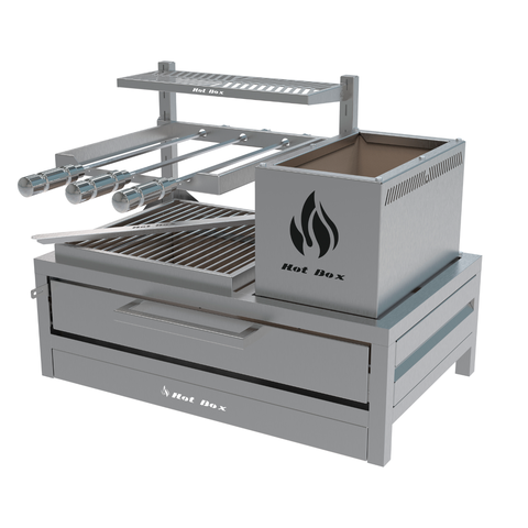 Parrilla para Bancada 74x45 com Grelha Uruguaia + 3 Espetos